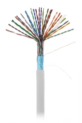 Кабель NETLAN F/UTP 25 пар, Кат.5 (Класс D), 100МГц, одножильный, BC (чистая медь), внутренний, PVC нг(B), серый, 305м