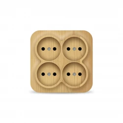 Розетка 4-м ОП 10А IP20 квадрат. без заземл. сосна IONICH 1458