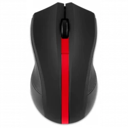 Мышь Оклик 615MW черный/красный оптическая (1200dpi) беспроводная USB для ноутбука (3but)