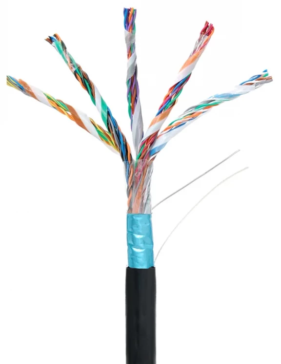 Кабель NETLAN F/UTP 25 пар, Кат.5 (Класс D), 100МГц, одножильный, BC (чистая медь), внешний, PE до -40C, черный, 305м
