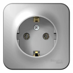 Розетка 1-м ОП Blanca 16А IP20 250В с заземл. без защ. шторок с изолир. пластиной алюм. SE BLNRA0101