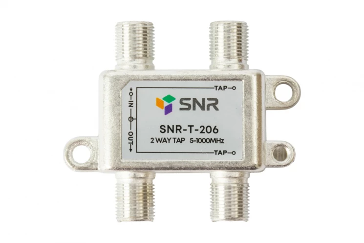 Ответвитель абонентский SNR-T-206 на 2 отвода, вносимое затухание IN-TAP 6dB.