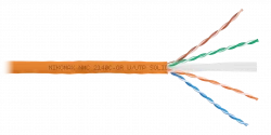Кабель NIKOMAX U/UTP 4 пары, Кат.6 (Класс E), тест по ISO/IEC, 250МГц, одножильный, BC (чистая медь), 24AWG (0,53мм), полимерный материал нг(А)-HF, вн