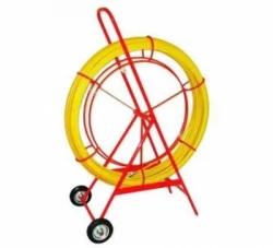 Устройство для затяжки (протяжки) кабеля на тележке, D=11mm, L=150m, цвет - желтый (Россия)
