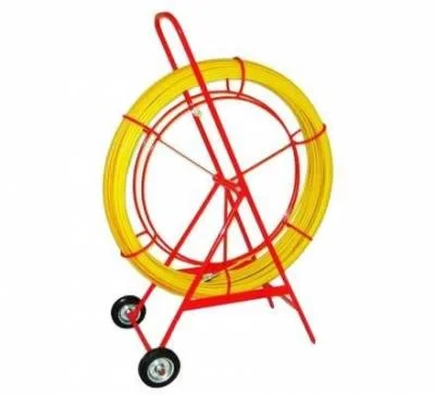 Устройство для затяжки (протяжки) кабеля на тележке, D=11mm, L=150m, цвет - желтый (Россия)