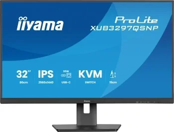Монитор Iiyama 32" ProLite XUB3297QSNP-B1 черный IPS LED 1ms 16:9 HDMI M/M матовая HAS Piv 1000:1 35