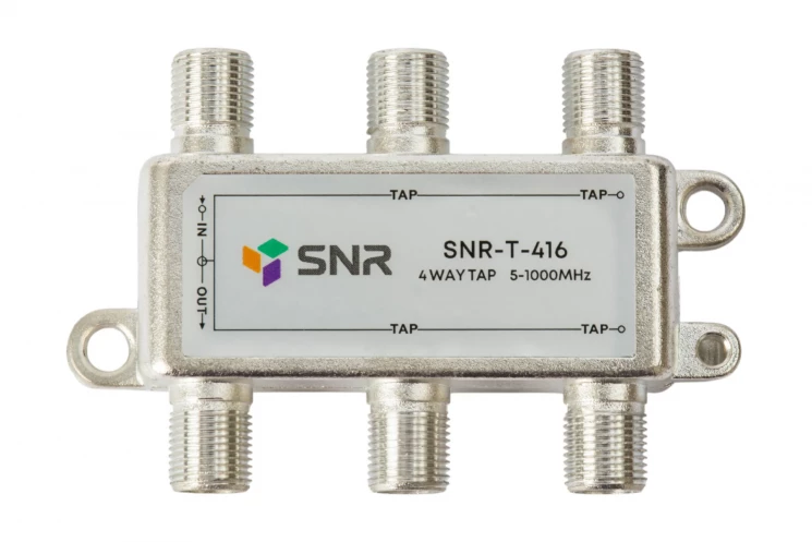 Ответвитель абонентский SNR-T-416, на 4 отвода, вносимое затухание IN-TAP 16dB.