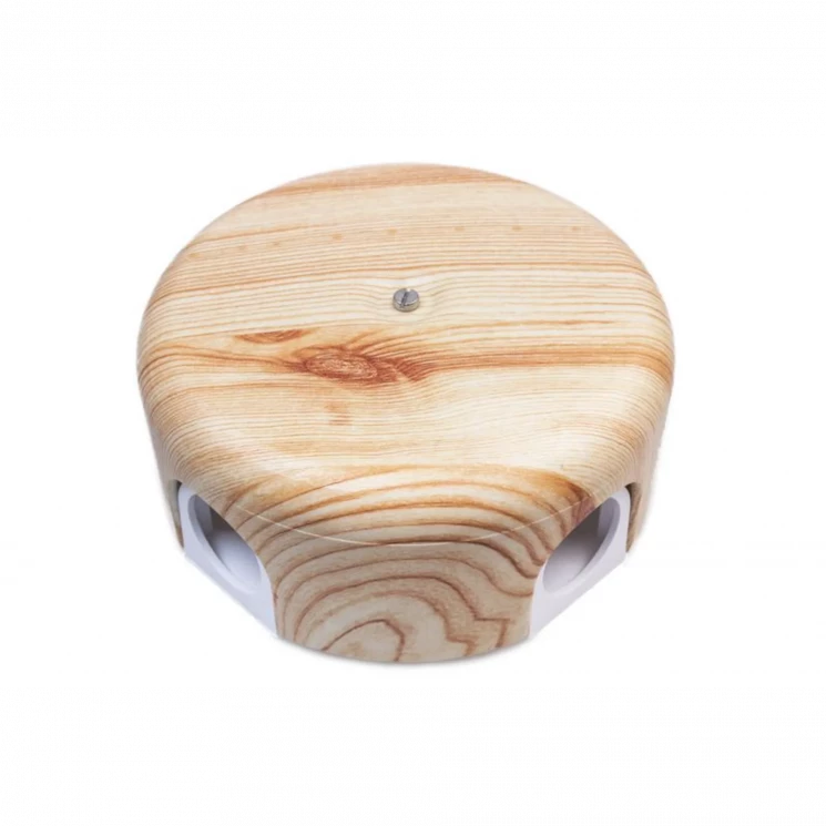 Коробка распределительная d78мм ЛИЗЕТТА (в копмл. 4 кабельных ввода) ABS-пластик карельская сосна Bi