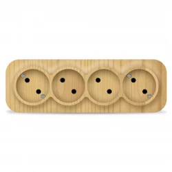 Розетка 4-м ОП 10А IP20 без заземл. сосна IONICH 1456