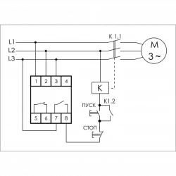 Реле контроля фаз для сетей с изолированной нейтралью CKF-11 (монтаж на DIN-рейке 35мм; регулировка