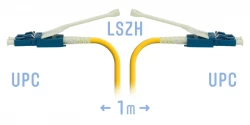Патчкорд оптический LC/UPC SM Duplex (HD) 1 метр, волокно G.657.A1
