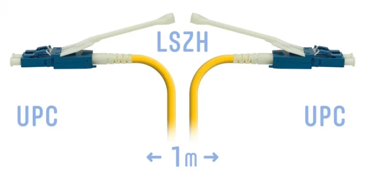 Патчкорд оптический LC/UPC SM Duplex (HD) 1 метр, волокно G.657.A1