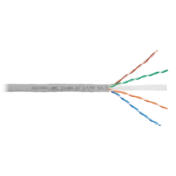 Кабель NIKOMAX U/UTP 4 пары, Кат.6 (Класс E), тест по ISO/IEC, 250МГц, одножильный, BC (чистая медь), 23AWG (0,53мм), поливинилхлорид, внутренний, сер