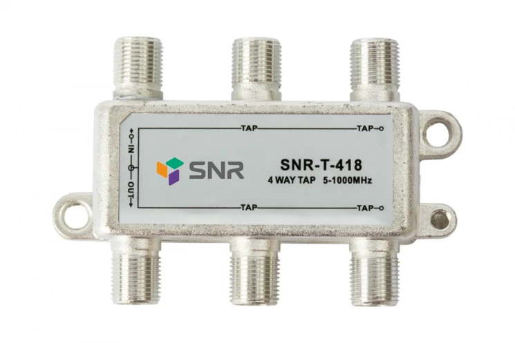 Ответвитель абонентский SNR-T-418 на 4 отвода, вносимое затухание IN-TAP 18dB.