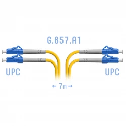 Патчкорд оптический LC/UPC SM G.657.A1 Duplex 7 метров