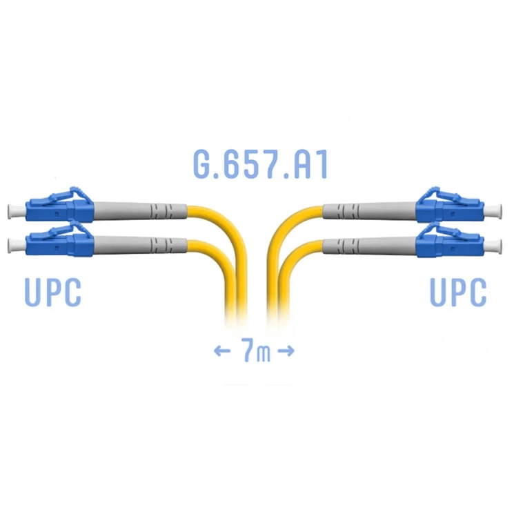 Патчкорд оптический LC/UPC SM G.657.A1 Duplex 7 метров
