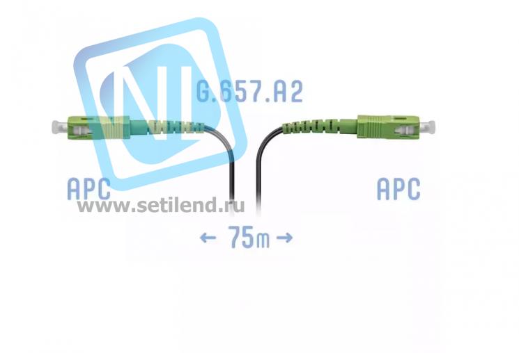 Патчкорд оптический FTTH SC/APC, кабель 604-04-01, 75 метров