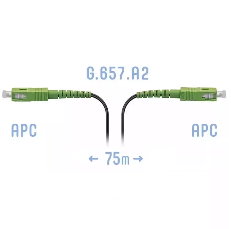 Патчкорд оптический FTTH SC/APC, кабель 604-04-01, 75 метров
