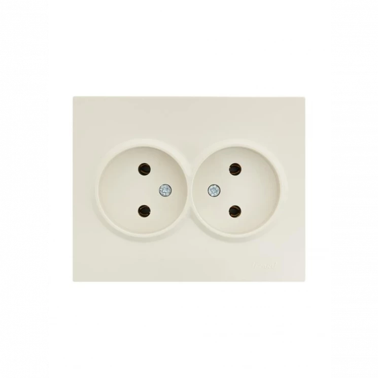 Розетка 2-м СП VESNA без заземл. ПБТ кремов. LEZARD 742-0300-128B