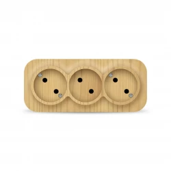 Розетка 3-м ОП 10А IP20 без заземл. сосна IONICH 1455