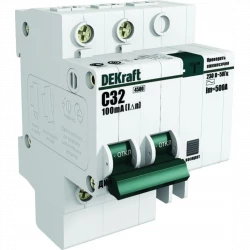 Выключатель автоматический дифференциального тока 2п C 20А 30мА тип AC 4.5кА ДИФ-101 4.5мод. DEKraft