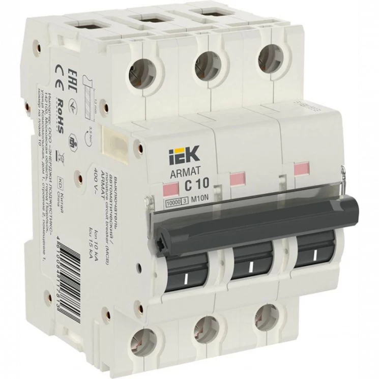 Выключатель автоматический модульный 3п C 10А M10N ARMAT IEK AR-M10N-3-C010