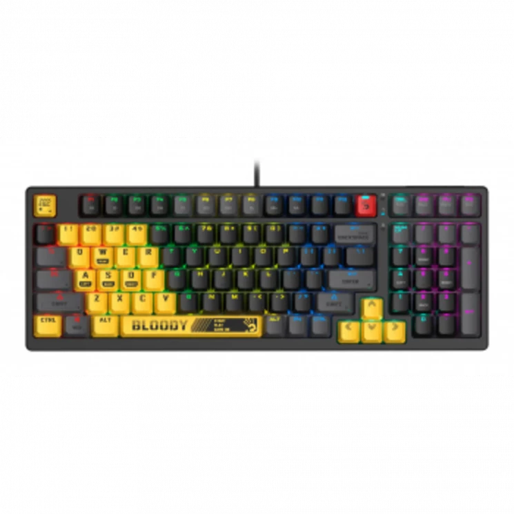 Клавиатура A4Tech Bloody S98 механическая желтый/серый USB for gamer LED (SPORTS LIME)