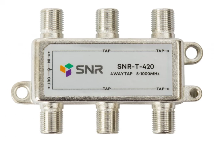 Ответвитель абонентский SNR-T-420, на 4 отвода, вносимое затухание IN-TAP 20dB.