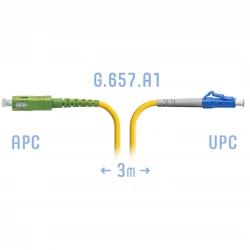 Патчкорд оптический LC/UPC-SC/APC SM G.657.A1 3 метра