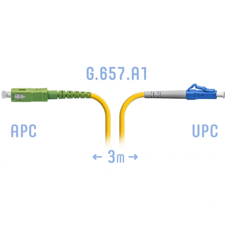 Патчкорд оптический LC/UPC-SC/APC SM G.657.A1 3 метра