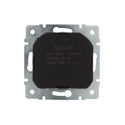 Розетка 1-м СП Karina 16А с заземл. с заряд. устройством USB механизм матов. серебр. LEZARD 707-4388