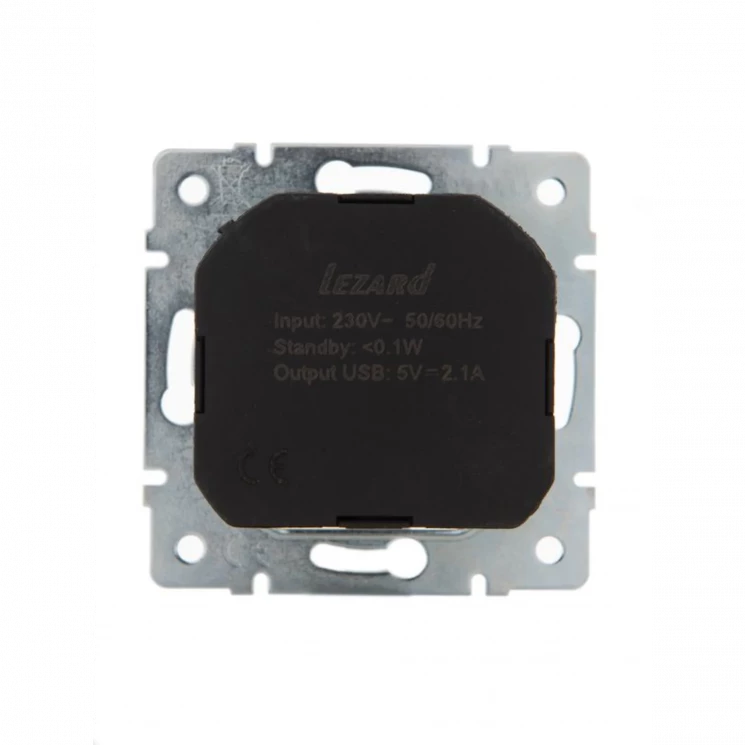 Розетка 1-м СП Karina 16А с заземл. с заряд. устройством USB механизм матов. серебр. LEZARD 707-4388