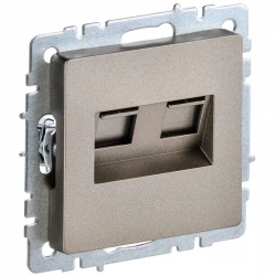 Розетка компьютерная двойная СП RJ45 кат.5E BRITE РК10-2-БрШ шампань IEK BR-K20-1-K37