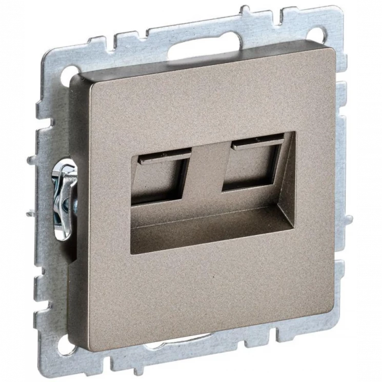 Розетка компьютерная двойная СП RJ45 кат.5E BRITE РК10-2-БрШ шампань IEK BR-K20-1-K37