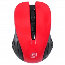 Мышь Оклик 545MW черный/красный оптическая (1600dpi) беспроводная USB для ноутбука (4but)