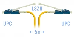 Патчкорд оптический LC/UPC SM Duplex (HD) 5 метров, волокно G.657.A1