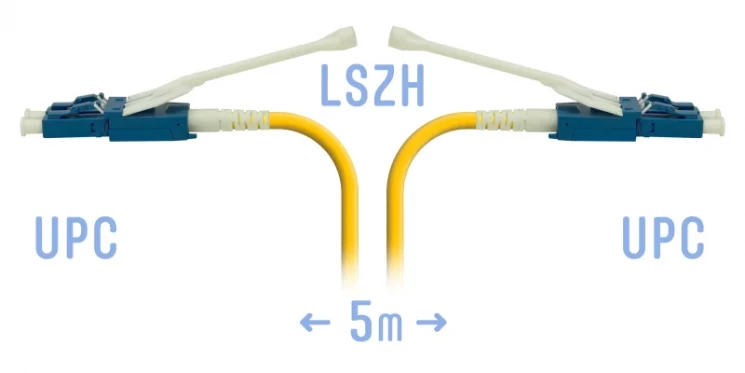 Патчкорд оптический LC/UPC SM Duplex (HD) 5 метров, волокно G.657.A1