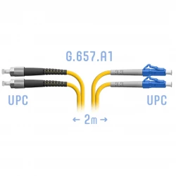 Патчкорд оптический LC/UPC-FC/UPC SM G.657.A1 Duplex 2 метра