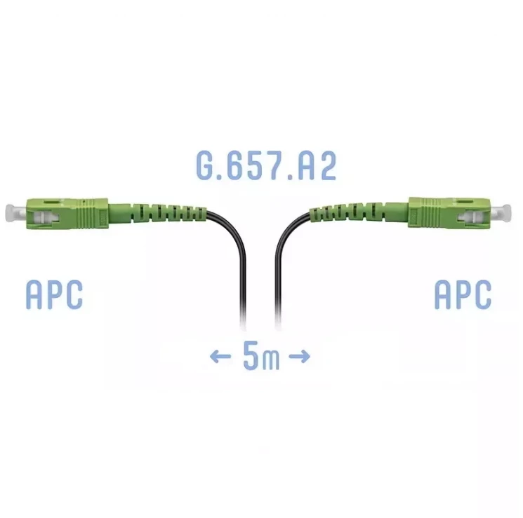 Патчкорд оптический FTTH SC/APC, кабель 604-05-01, 5 метров