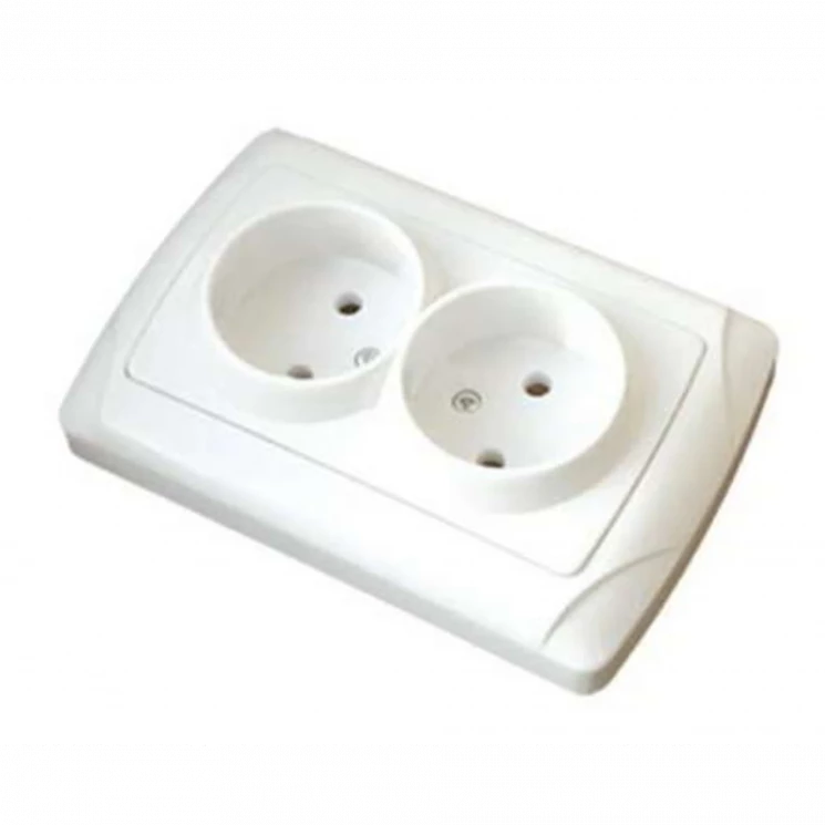 Розетка 2-м СП Маргарита 16А IP20 без заземл. бел. UNIVersal М0102