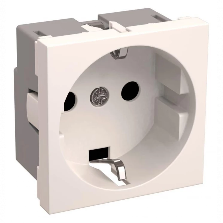 Розетка 1-м 2мод. Праймер РКС-20-30-П-К 45х45 с заземл. бел. IEK CKK-40D-RSZB2-K01-K