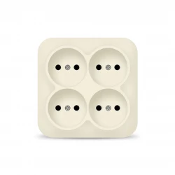 Розетка 4-м ОП 10А IP20 квадрат. без заземл. сл. кость IONICH 1453