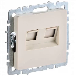 Розетка компьютерная двойная СП RJ45 кат.5E BRITE РК10-2-БрКр беж. IEK BR-K20-1-K10