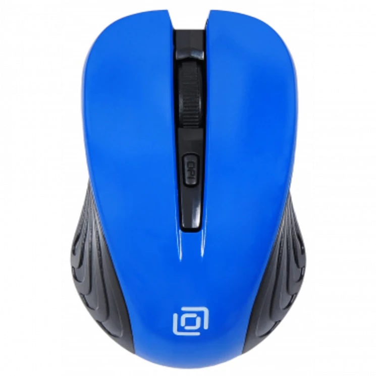 Мышь Оклик 545MW черный/синий оптическая (1600dpi) беспроводная USB для ноутбука (4but)