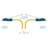 Патчкорд оптический LC/UPC SM Duplex (HD) 7 метров, волокно G.657.A1