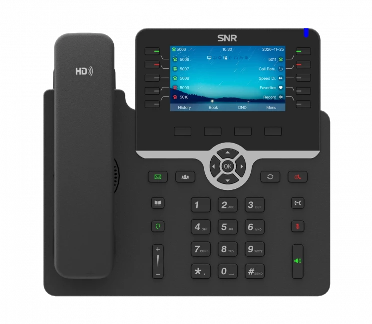 IP-телефон SNR-VP-77-CG-P, 20 SIP-аккаунтова, цветной дисплей, GigE, PoE, без БП