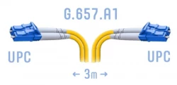 Патчкорд оптический B-Optix LC/UPC SM G.657.A1 Duplex 3 метра