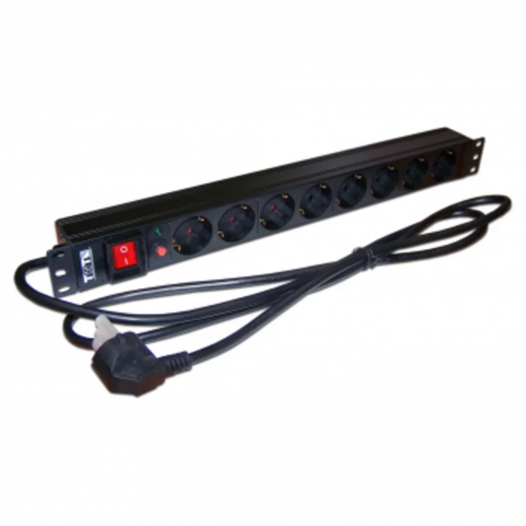 Блок распределения питания Lanmaster TWT-PDU19-16A8P-3.0 гор.размещ. 8xSchuko базовые 16A Schuko 3м