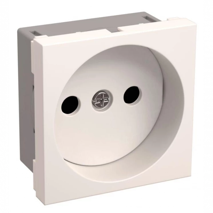 Розетка 1-м 2мод. Праймер РКС-20-20-П-К 10А IP20 45х45 без заземл. бел. IEK CKK-40D-RSB2-K01-K