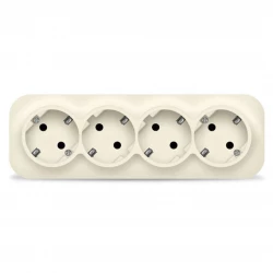 Розетка 4-м ОП 16А IP20 с заземл. сл. кость IONICH 1452